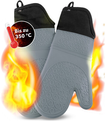AVANA Silikon Ofenhandschuhe Hitzebeständig 350°C Kochhandschuhe Topfhandschuhe