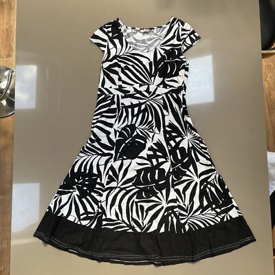 Black And White Mia Moda Tropical Dress