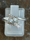 Womans Vintage Size 6 Signed AVON Sterling Silver 925 AquaMarine CZ Ring