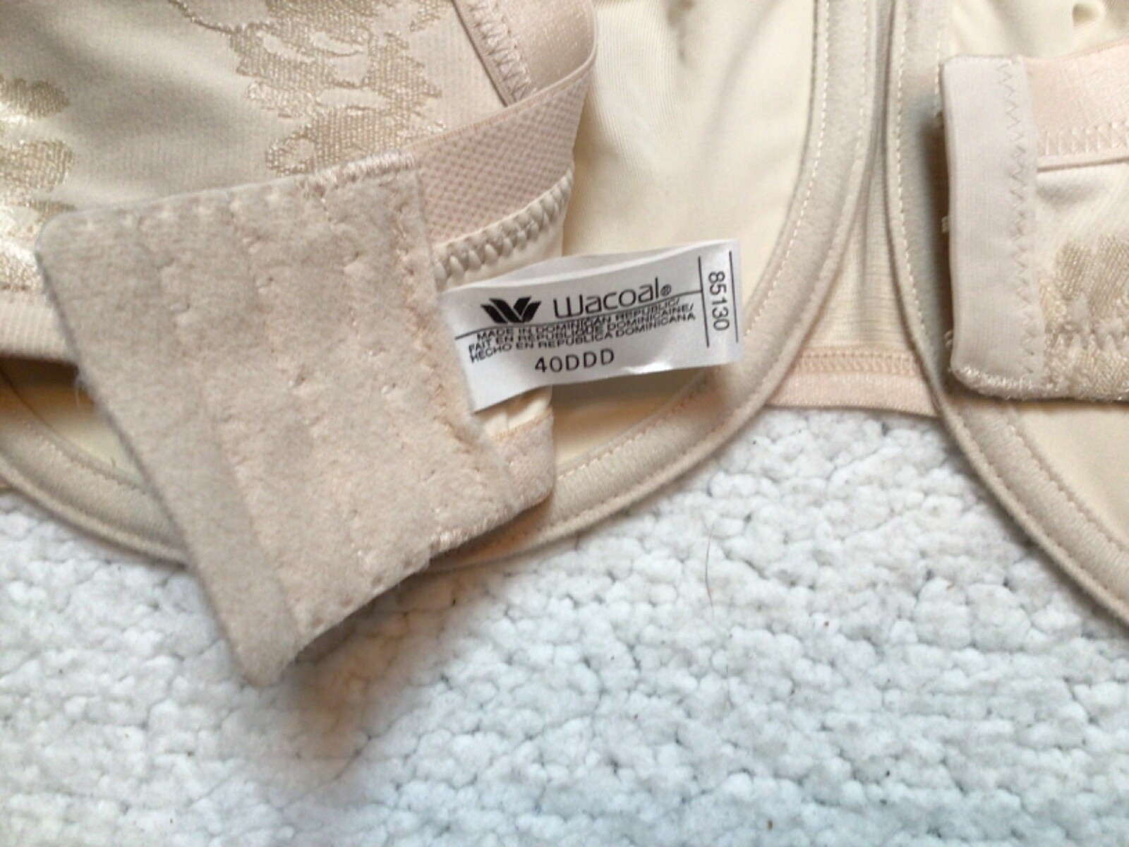 Wacoal Halo Lace Underwire Bra 85130 Size 40DDD Beige… - Gem