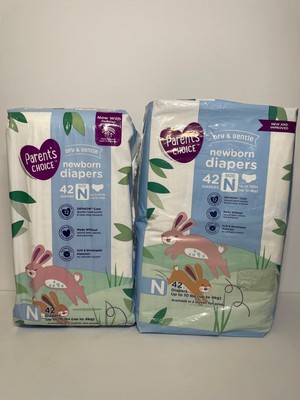 Pack Parent's Choice Dry and Gentle Baby Diapers, Newborn, 42