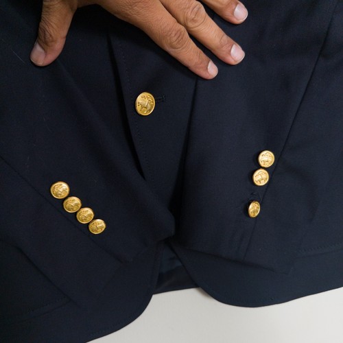 Brooks Brothers Junior Blazer L 14 Navy Loro Piana 100% Wool Red Fleece *Defect - Picture 3 of 9