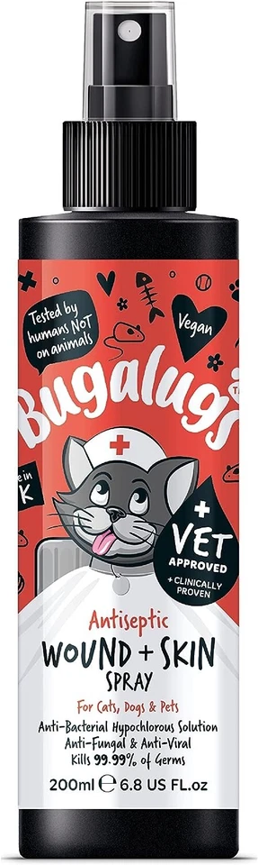 Bugalugs Cat Antiseptic Range Antibacterial Antifungal Dental Wound & Skin Itchs