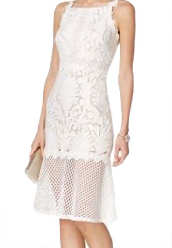 Jax Womens White Lace Midi Dress-4 - 第 3/6 張圖片