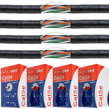 Lot 4 Cat5e 1000FT Outdoor Cable Cat5 UV Rated Direct Burial Ethernet Network