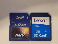 2 Sd cards 1gb Lexar and PNY