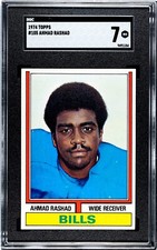 1974 TOPPS AHMAD RASHAD, #105, ROOKIE RC, GRADED SGC 7 NEAR MINT, NFL HOF