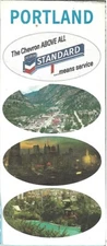 1966 CHEVRON Standard Oil Road Map PORTLAND Oregon Mount Hood Milwaukie Parkrose