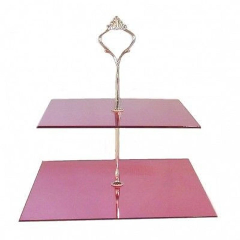 Soportes cuadrados para pasteles/té altos de dos niveles - dos tamaños y muchas opciones de color Foto 4 de 4