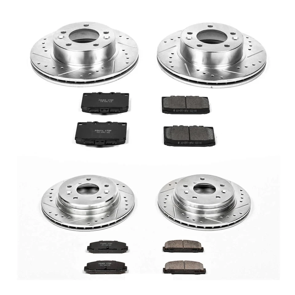 K471 Powerstop Brake Disc and Pad Kits 4-Wheel Set Front & Rear for Mazda RX-7 - Image 3 of 4