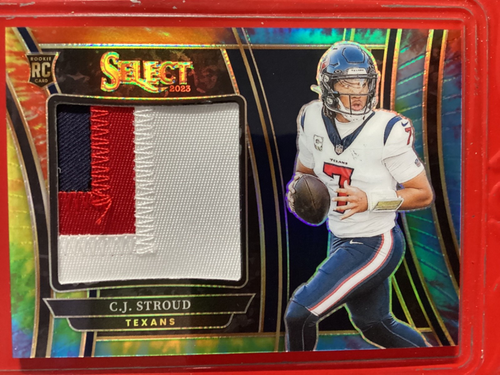 2023 Panini Select CJ Stroud Rookie RC Patch Tie-Dye 7/25 !! JERSEY # !! Texans