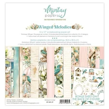 Mintay Winged Melodies 12" x 12" Scrapbooking Double Sided Paper Set Floral