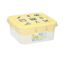 Plastic Storage Box Organiser with 5 Compartment Top Tray 2 Tier Multi Function