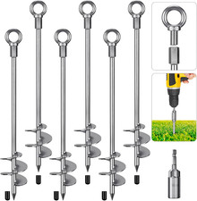 30" Heavy-Duty Ground Anchors Screw In, 3" Wide Spiral Earth Anchors for Swing S