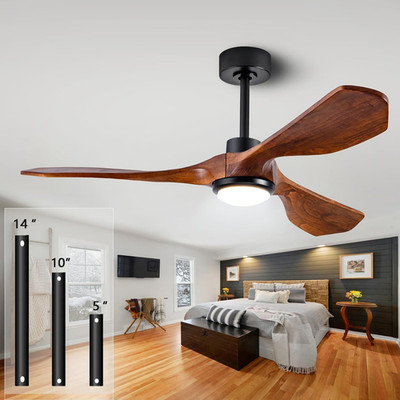 Ceiling Fans with Lights and Remote,52 Inch Unique Wood Ceiling Fan with Noisele