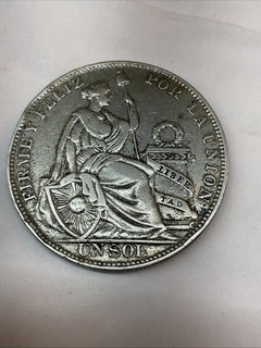 1934 Peru Un Sol Siver Coin .500 Silver