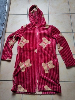Bademantel flauschig rot Teddy mit Reißverschluss von Fairy Dust M 38