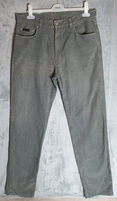  Vintage Calvin Klein Moleskin Trousers W34 L33 Made in Italy Grey Cotton Pants