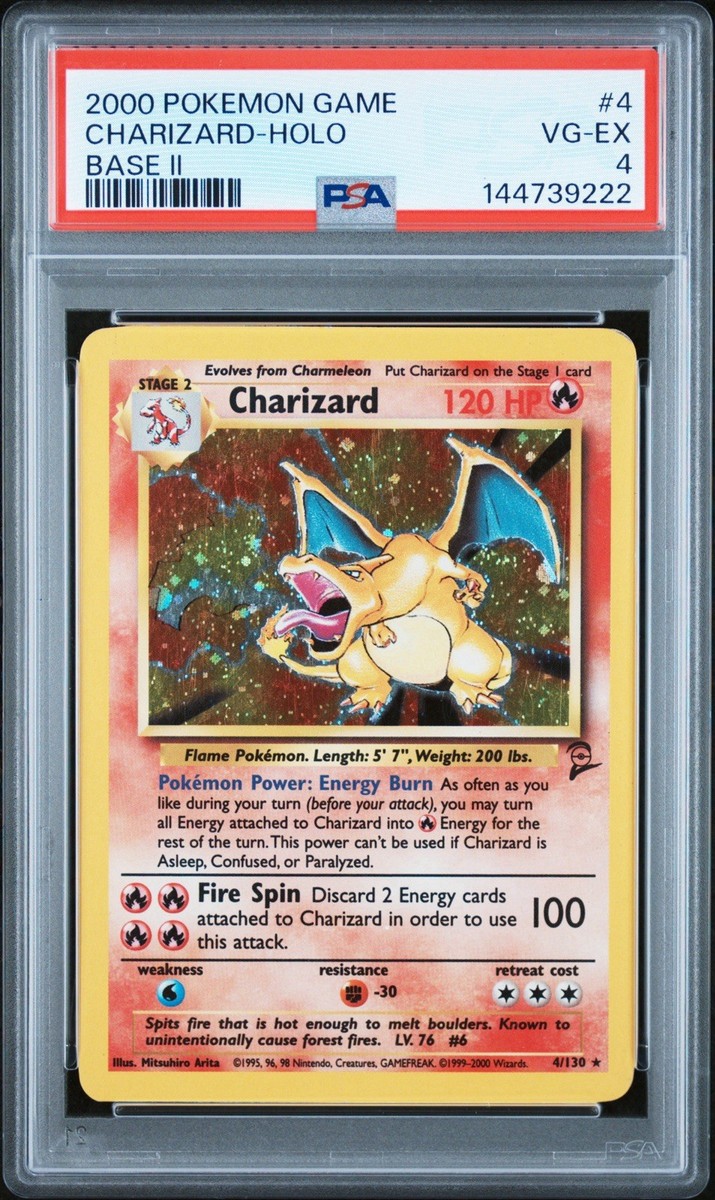Pokémon Charizard Base Set 2 Holo Rare 4/130 PSA 4 | eBay