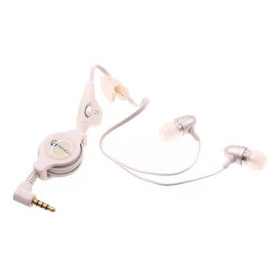 Retractable Earphones Wired Headphones Handsfree Mic Headset for Cell Phones