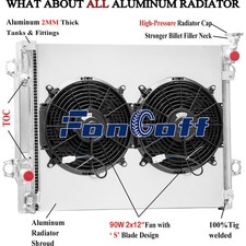 4 Row Aluminum Radiator+shroud+fan For 2016-23 Toyota Tacoma 2.7l 3.5l L4 V6.