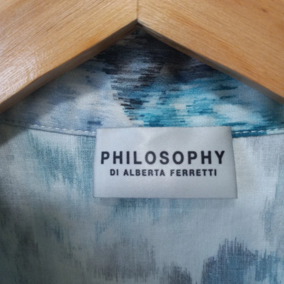 PHILOSOPHY DI ALVERTA FERRETTI Mujer Algodón Botón Top Informal Carrera 8 Foto 2 de 4