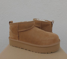 UGG SUEDE CLASSIC ULTRA MINI PLATFORM ANKLE BOOTS, YOUTH 5/ FITS WOMEN US 7 NIB