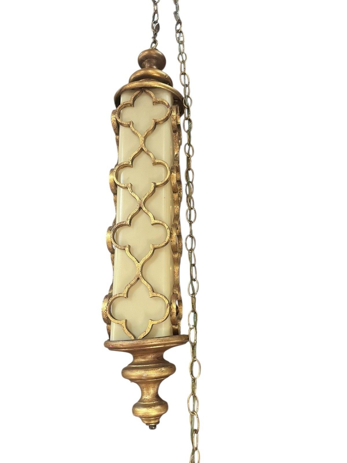 Swag Lamp Hanging Light Hollywood Regency Mid Century Modern Long Pendant