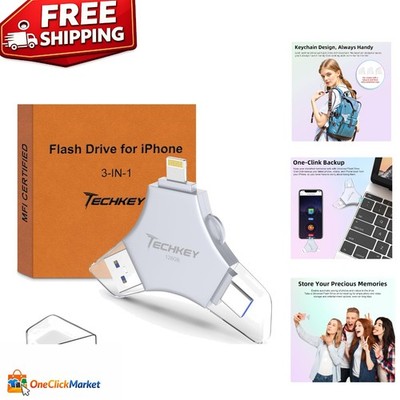 Lightweight 128GB MFi Certified Flash Drive for iPhone, iPad & Android Devices