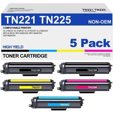 TN221 TN225 Toner Cartridge High Yield Replacement for Brother TN 221 TN 225 ...
