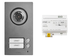 Kit videocitofono bifamiliare Urmet pulsantiera+alimentatore+distributore - 1784