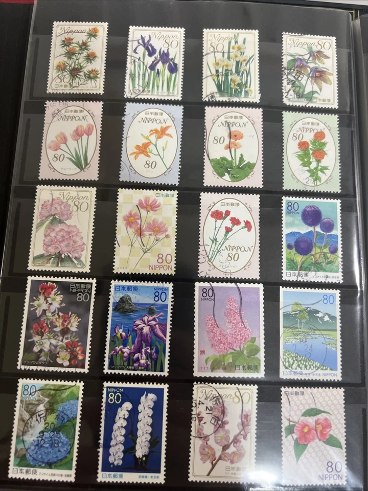 ENORME Lote 200+ Sellos Flores Japón Usados Postalmente Álbum Moderno Nipón #2 Foto 3 de 4