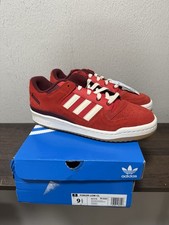 NEW Adidas Originals Forum Low CL Red/Off White/Gum Men's Size 9.5 Shoe IE7176