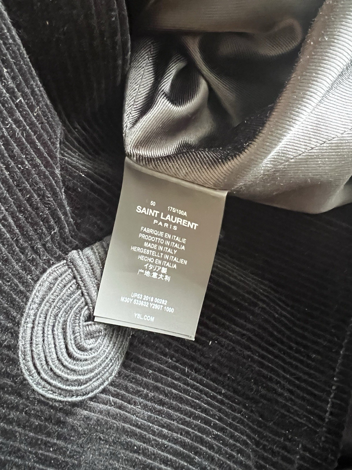 Giacca di velluto a coste Saint Laurent taglia 50