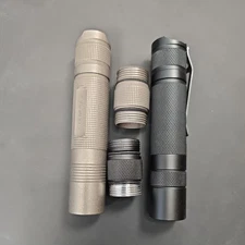 Convoy S2+ Bundle: Titanium & Black - Nichia 519a 5000k - Short Tubes and Batts!