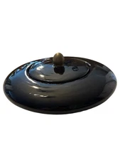 Vintage MCM JARU Pottery Vessel with Lid Black Gorgeous EPOC