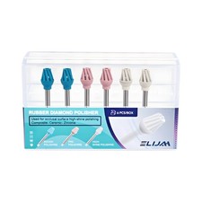 6Pcs Dental 3-Step Composite Polishing Kit 14mm RA 2.35mm Diamond Helicoid Wheel