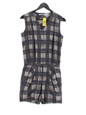  Other Stories Women's Playsuit UK 6 Grey Graphic Cotton with Silk Playsuit