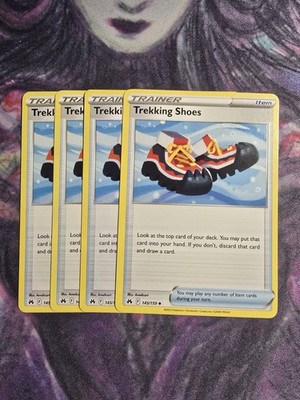4x Trekking Shoes 145/159 Crown Zenith SWSH Pokémon TCG Trainer Playset x4