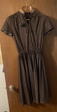 Non-Stop Women’s M Blue & Beige Geometric Collared Short Sleeve Shirt Dress