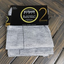 Eclipse Black Blackout Window Panels Curtains 2pk Grommet 37x84 Noise Reducing