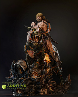 He-Man & Battle Cat by Zez FAN ART 1:6 Statue Resin 3D Printed DIY Model Kit