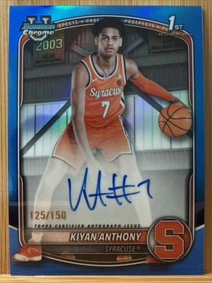 Kiyan Anthony 202526 Bowman  1st Chrome True Blue Auto 150  Syracuse CPA G2U