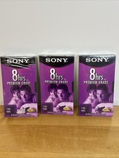 Sony VHS Blank 8 Hour HRS EP 3-Pack Video Tapes T-160 BRAND NEW SEALED RARE