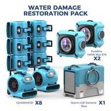 AlorAir 180 PDD Commercial Dehumidifier with 2x Air Scrubber & 8X Air Movers