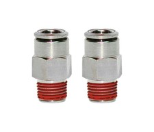 3/8" Hose X 1/2" NPT Push To Connect Straight Male Connector Fitting - 2 PACK