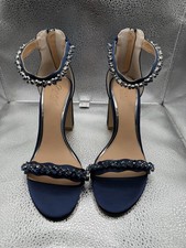 Jewel Badgley Mischka Mayra Crystal Embellished Heel Evening Sandals Size 7.5