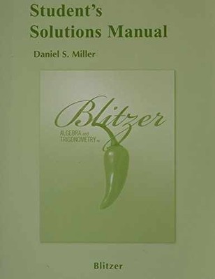 Student Solutions Manual for - Paperback, by Blitzer Robert F. - Very Good
