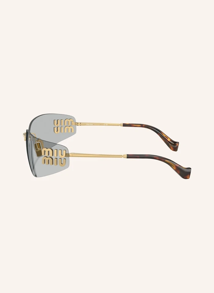 Gafas de sol envolventes Miu Miu MU A51S gris dorado pálido para mujer AUTÉNTICAS Foto 4 de 4