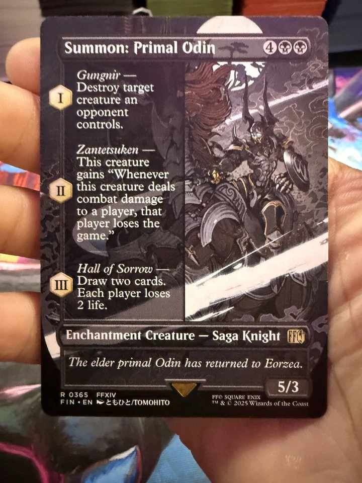 Magic MTG Final Fantasy Summon: Primal Odin #365 *NON-FOIL* Borderless Rare - Image 3 of 4